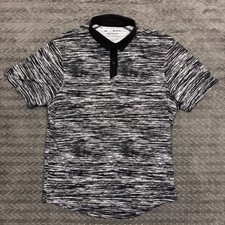 Under Armour Polo Mens Medium Black Geometric ISO Chill Performance Golf