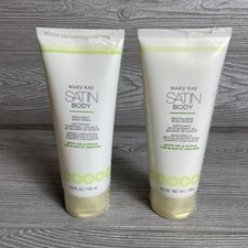 New Mary Kay Satin Body White Tea  Citrus Indulgent Shea Wash  Scrub 6.5 oz.