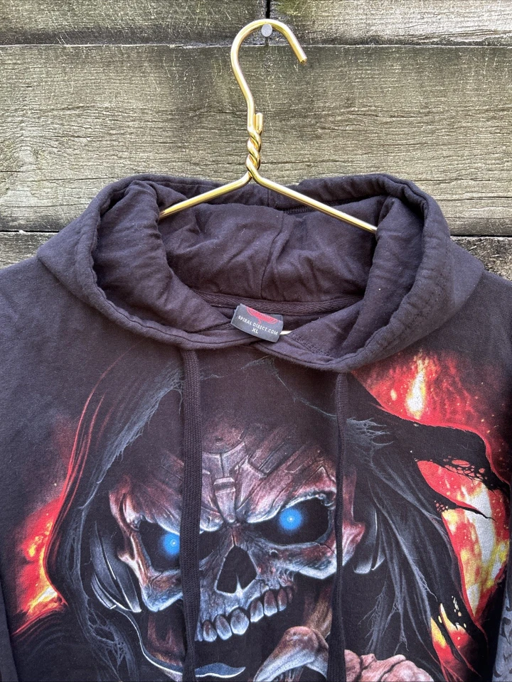VTG Spiral Earl Gamers Never Die They Respawn Y2K Grunge Skulls Skeleton Hoodie - Image 2 of 4