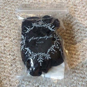 Free People Tights Womens Black Floral One Size Made In Italy Sheer City Boho