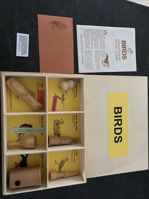 Bird Call Whistles x6 Quelle Est Belle Company In Wooden Box Made in France