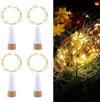 Esoes 4 StüCk Flaschenkorken Mit Led Lichterkette, Flaschenlichterkette Korken