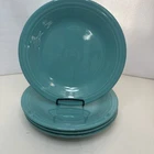 Lot of 4 Fiestaware Fiesta Turquoise Dinner Plates 10.5” Homer Laughlin EUC