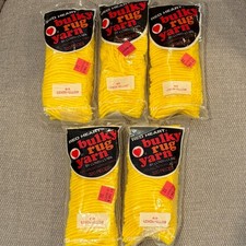 Set of 5 Vintage Pkgs Red Heart Bulky Rug Yarn Latch Hook 620 LEMON YELLOW