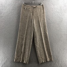 Talbots Tweed Trouser Dress Pants Womens 10 Beige High Rise Flat Front Casual