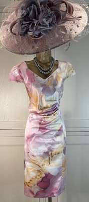 Izabella UK 18 rosa elfenbein Kleid Hochzeit Brautmutter Bräutigam Gast Rennen Party