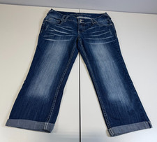 Vanity Curvy Cuffed Bottoms Capri Jeans Low Rise Size 29