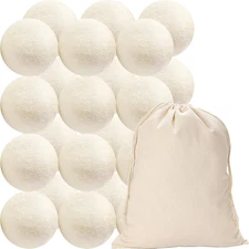 XL 24 Pack Wool Dryer Balls - Natural Fabric Softener, Reduces Wrinkles & Time