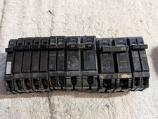 Lot of 7 GE Circuit Breaker 20-50 AMP Thin And Regular Single  2 Pole THQP