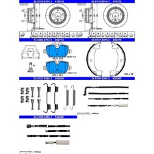 ATE BREMSSCHEIBEN 280mm+ BELÄGE + HANDBREMSE HINTEN passend für BMW 1er E81 E87