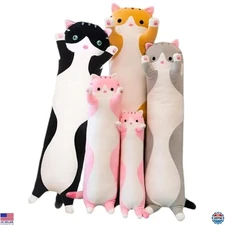 Adorable Long Cat Plush Pillow - Ultra-Soft Snuggling Companion for All Ages