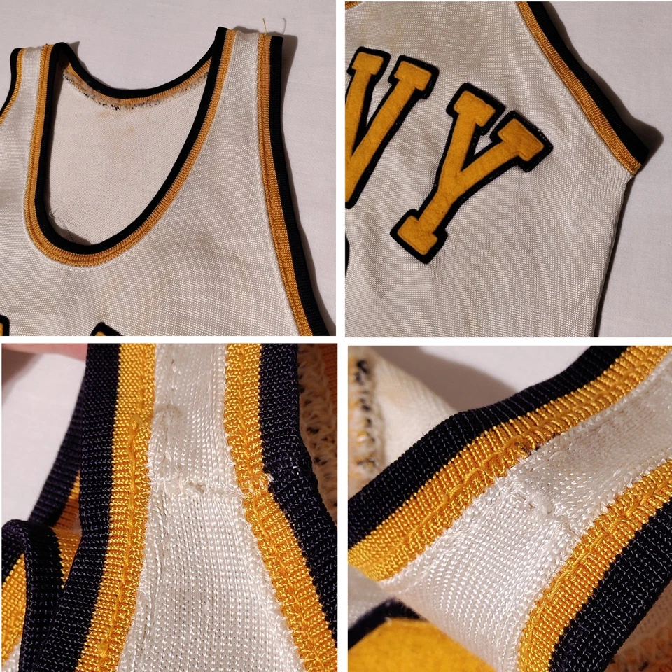 Camiseta de baloncesto azul marino USN número 19 talla 40 años 50 vintage Wilson - imperfecta Foto 4 de 4