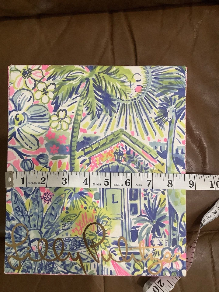 Пустая подарочная коробка Lilly Pulitzer средний цветочный ключ запад жираф солнце розовый синий - Изображение 3 из 4