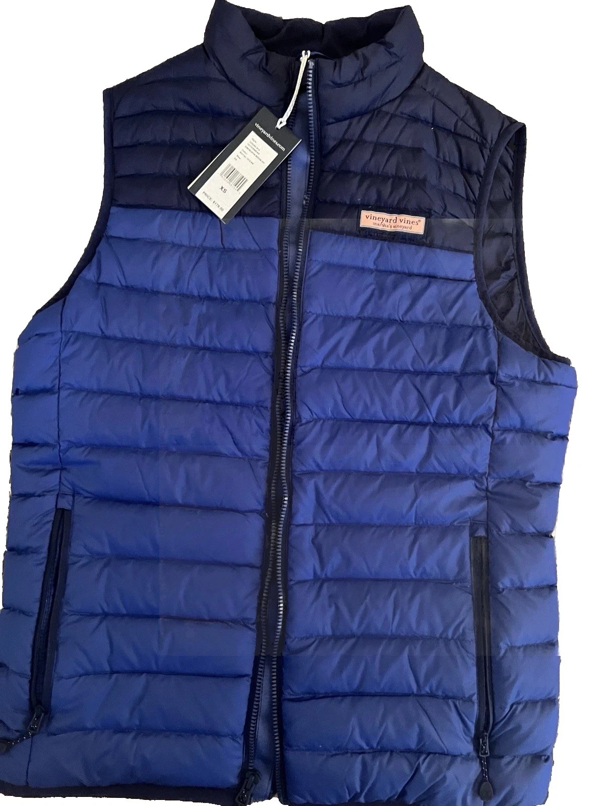 Vineyard Vines Mens Mountain Weekend Down Vest - Royal Ocean NWT $178 Sz XS