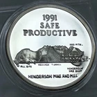 1991 Henderson Mine Colorado Safety Award Map 1 oz .999 Silver Round Productive
