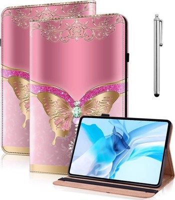 Lenovo Idea Tab 11'' 2025 Case, Premium Pink Butterfly PU Leather Flip Stand with