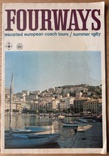 Vintage 1960's FOURWAYS 1967 Escorted Coach Holidays TRAVEL BROCHURE