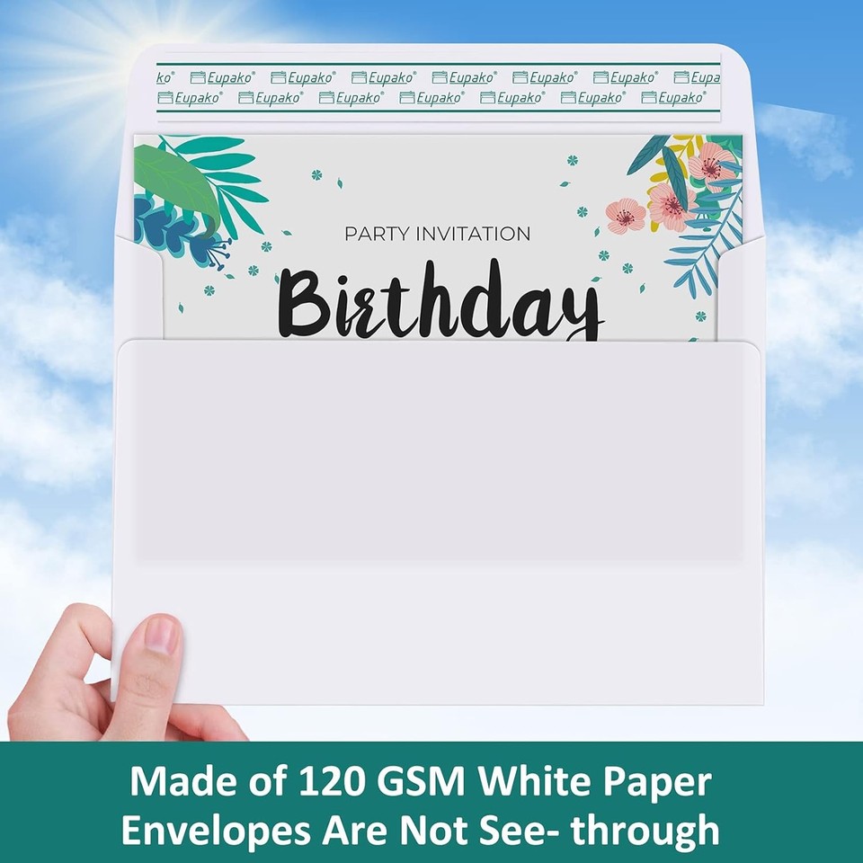 Eupako A4 Brown Photo Envelopes 4x6 – 100 Pack Self-Seal Envelopes For Cards & Photos