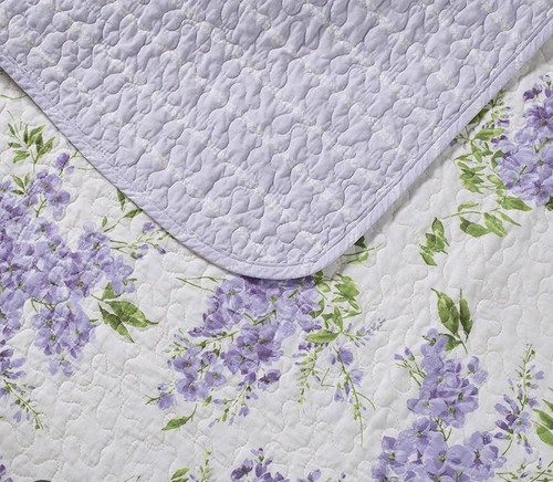 Laura Ashley Keliegh Lilac Queen Quilt Purple Cotton