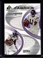 2004 SP Game Used Daunte Culpepper Randy Moss Fabrics Duals Jersey #/100