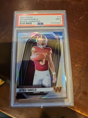 Jayden Daniels 2024 Panini Prizm Rookie Variation Silver RC #17 PSA 9