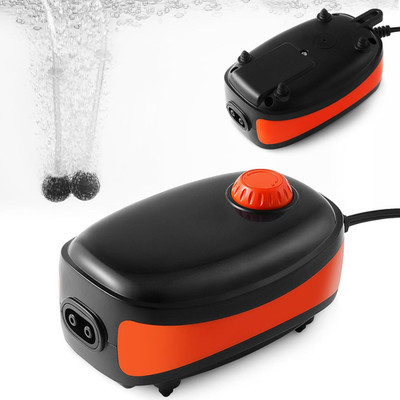 4W/5W/8W Aquarium Corded Electric Air Pump, 96GPH/160GPH/256GPH Dual Outlets 4 O