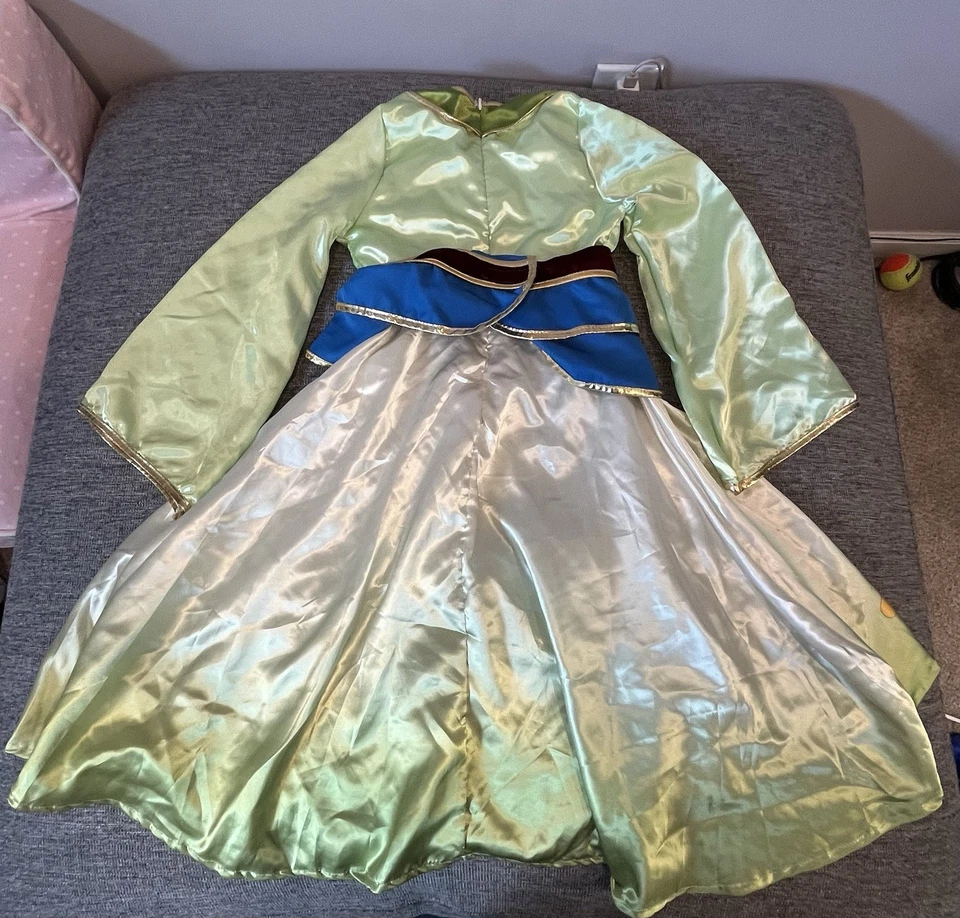 Princess Mulan Girls 绿色服装 尺寸 130cm (约 6-8) — 第 4/4 张图片