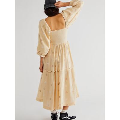 Free People Dahlia Embroidered Maxi Dress Medium NWT | eBay