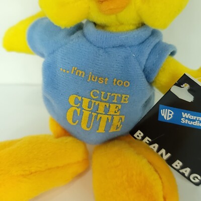 Tweety Bird I'm Just Too Cute Bean Bag Plush Warner Bros Studio