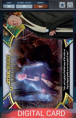 Topps Star Wars Card Trader Masterworks Obi-Wan Quote Chrome Gold Epic card