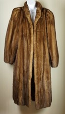 Mink Natural Full Length Fur Coat Sleeves & Jacket Sz 12 Denmark Genuine A+++