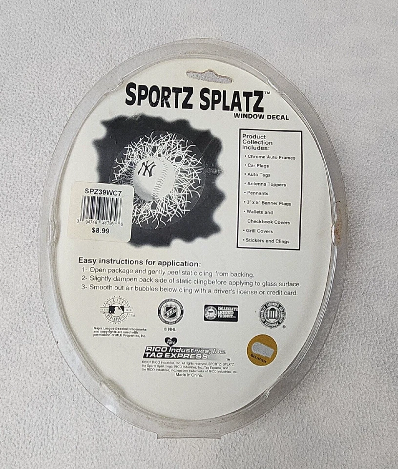 Boston 2007 World Champions Red Sox MLB Sportz Splatz Baseball Window Decal NEW - Image 2 of 2