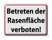 Blechschild Hinweis 40X30 Cm Betreten RasenfläChe Verboten Deko Schild Tin Sign