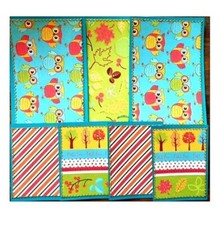 Sewn Premade Scrapbook Page/Sewn Mat Set - 7 pieces: Fall Set 3