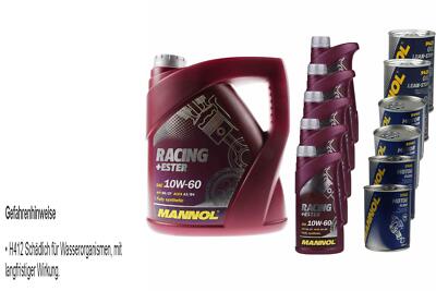 9L Motoröl MANNOL Racing+Ester 10W-60 2xLeak-Stop+Motor Doctor+Motor Flush