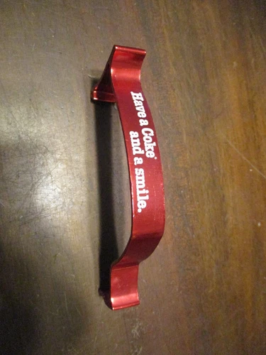 HAVE A COKE AND A SMILE VINTAGE 1970'S ALUMINUM  COCA-COLA RED/WHITE CAN HOLDER