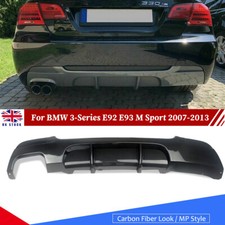 For BMW E92 E93 M Sport 2007-13 Rear Diffuser Exhaust Valance Carbon Fiber Look