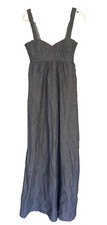 Y2K Tommy Hilfiger Dress S Long Cotton Denim Color Front Cups Back Tie