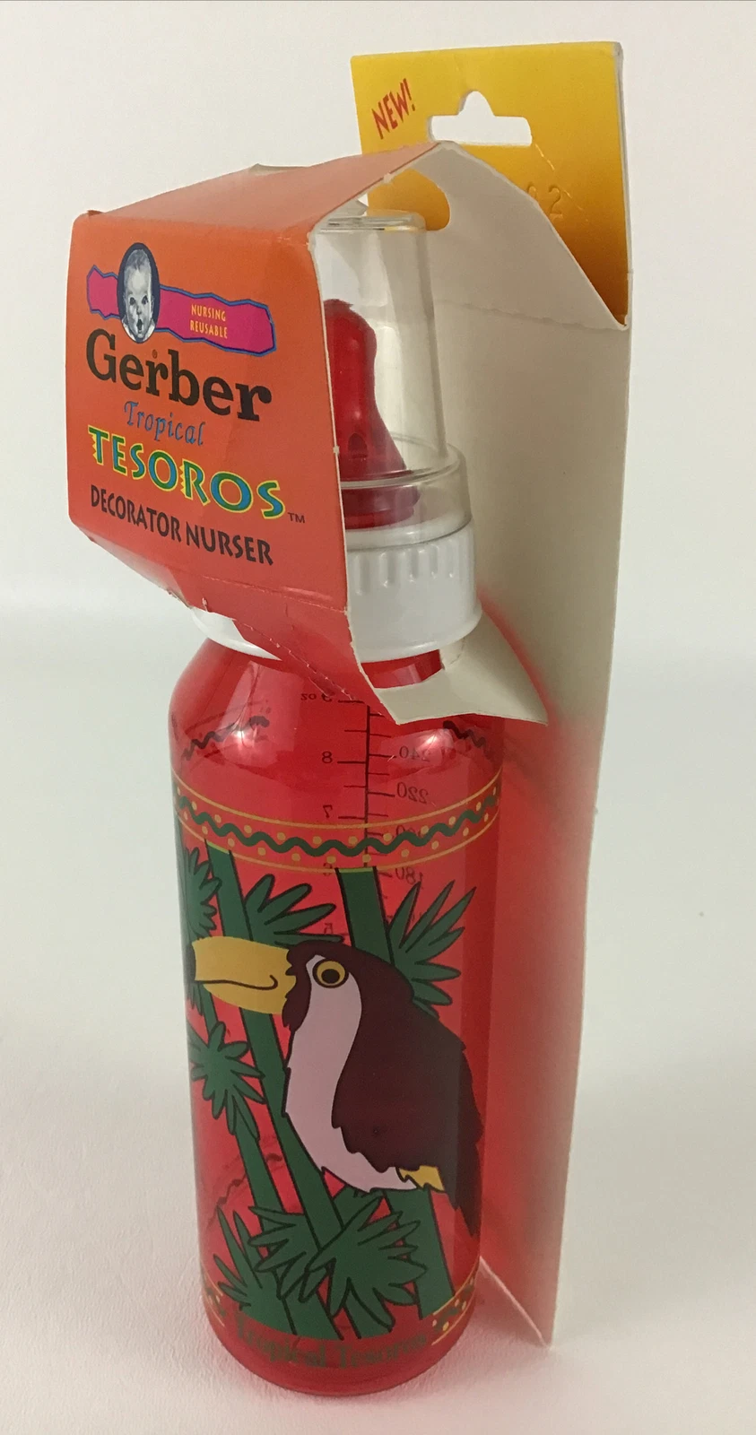 Vintage Baby Bottle Gerber Decorator Nurser 9oz Tropical Tesoro’s Tinted New
Opens in a new window o