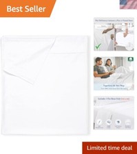 Soft White King Flat Sheet - 400 Thread Count, Machine Washable Cotton Sateen