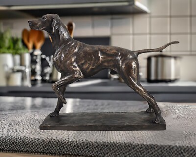 Zeiger Hund Kaltguss Bronze von David Geenty Skulptur Figur Neu & Originalverpackt