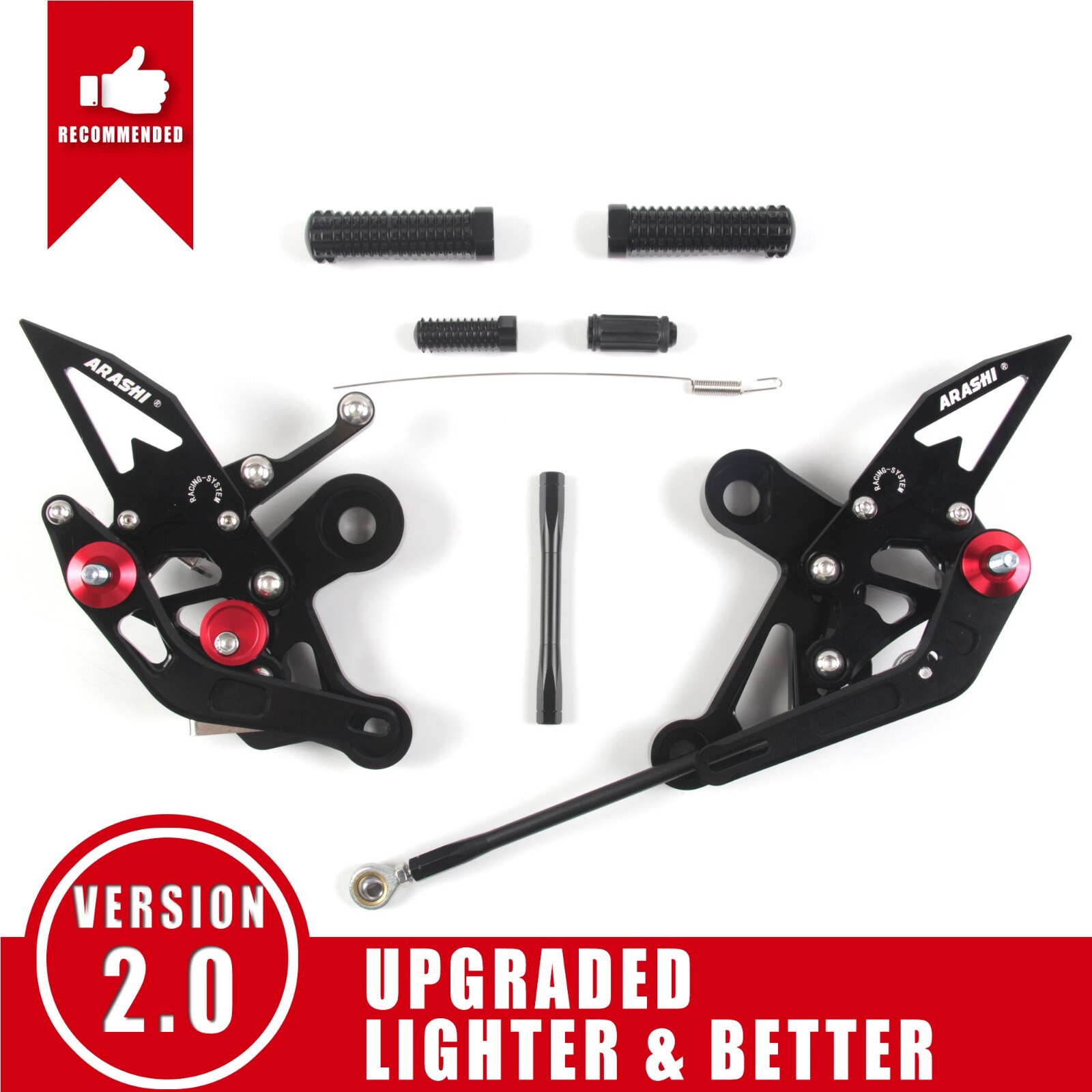Repose-pieds avant noir pour Yamaha FJ-09 et XSR900 en aluminium