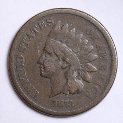1873 Indian Head Cent Penny VG OLD RARE COIN B644 OK