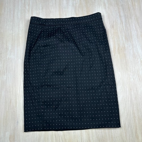 Gonna a matita professionale WHBM nera bianca a pois ufficio classica abbigliamento da lavoro 16 nuova con etichette