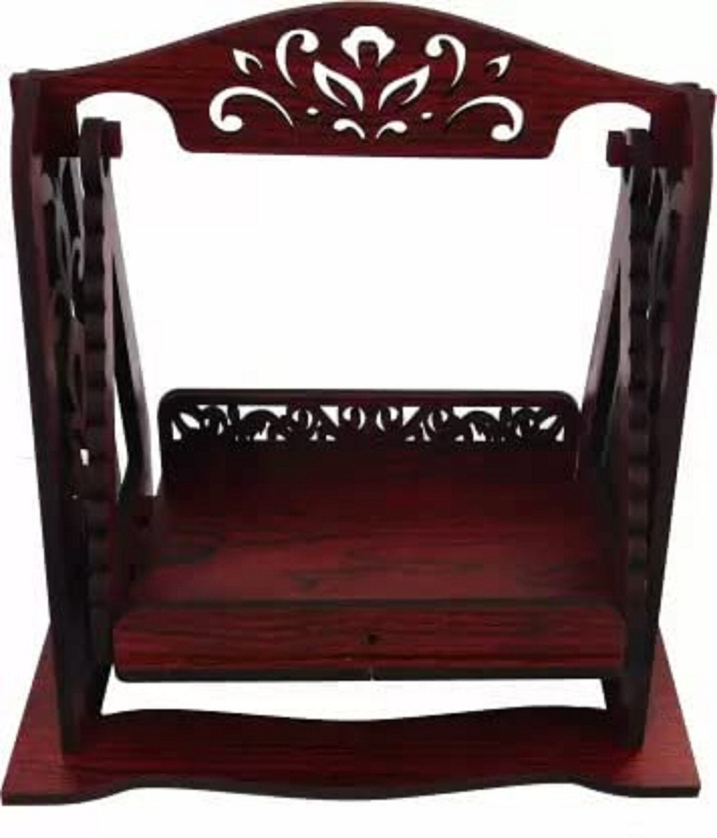 Wooden laddu Gopal ji jhula,palna Brown kls7 Wooden Decorative