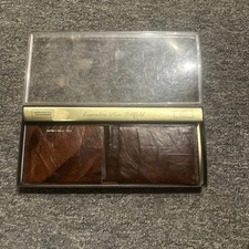 Brown Men's Bifold Vertical Wallet Card Holder Real Full Grain Cowhide Skin