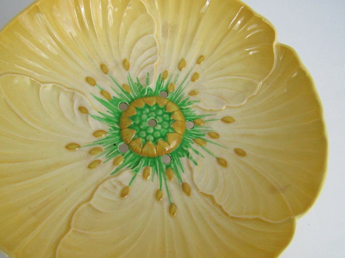 RARE Yellow Green Flower Floral Plate 7