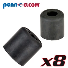Eight Pack Penn Elcom F1691 Rubber Cabinet Foot 1" Dia. x 1" H Heavy-duty Black