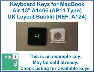 Tastatur Ersatz Tasten für Apple MacBook Air 13" A1466 (Typ AP11) UK Hintergrundbeleuchtung