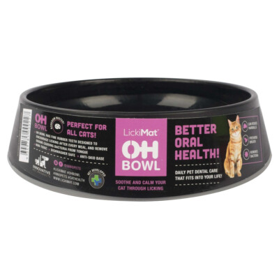 LickiMat Katzen Futternapf OH Bowl Cat black, Anti-Schling-Napf,